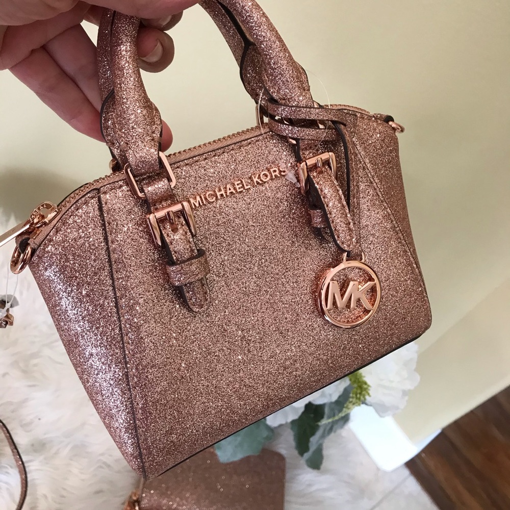 5PCS Michael Kors glitter mini Ciara xbody &wallet - Picture 3 of 8